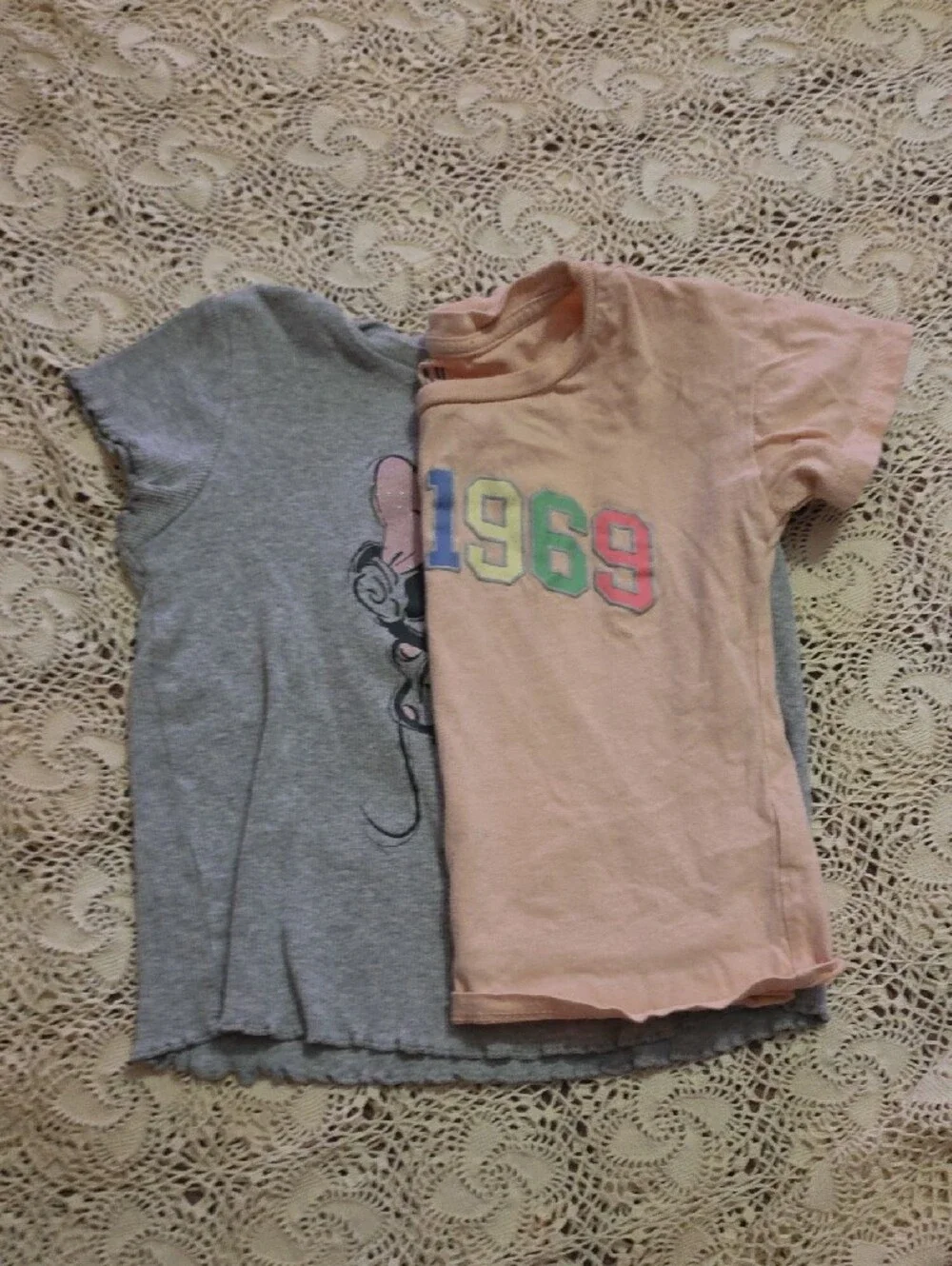 GAP Peach Logo Tee with Gray Minnie Graphic Tee